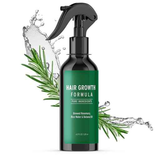 Rosemary Water Spray for Hair Growth, Rosemary Hair Growth Scalp Spray With Rice Water & Batana Oil, Biotin, Citrus Peel and Mint to Strengthen Strands and Promote Hair, 4.2 fl oz (Clear)