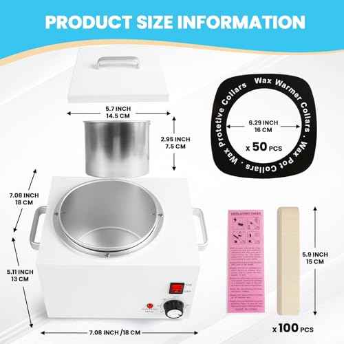 5.5Lbs Professional Wax Warmer for Hair Removal with 20¡É-120¡É Temperature Control, with 100 Wax Sticks & 50 Strips, for Salon & Home Use
