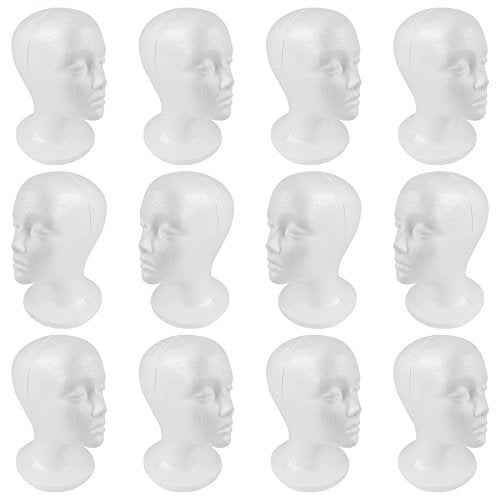 SHANY Styrofoam Model Heads ,Hat Wig Foam Mannequin Female Wig Head Stand ,Mannequin Head for wigs , Wig Holder - Round Base , 11 Inches Female Mannequin Head -12 Pieces - One Dozen