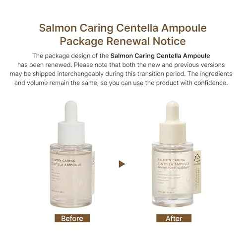 HEVEBLUE Salmon Caring Centella Ampoule - Salmon PDRN, Salmon Egg Extract, Centella, Madecassoside, Calming, Soothing, Restore and Rejuvenate, Sensitive Skin, Korean Skincare