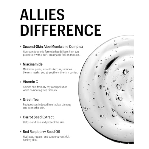Allies of Skin Daily Face Sunscreen SPF 50, Jumbo | Zero White Cast Lightweight Gel Formula | Dermatologist Tested Under Makeup Primer| Water-Resistant & PA++++ Broad Spectrum UVA/UVB (3 fl oz)