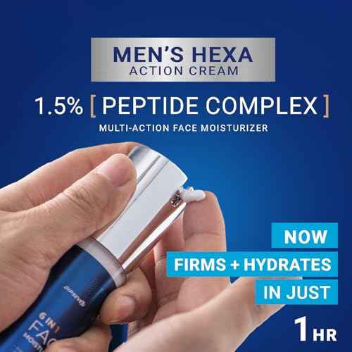 6 in 1 Face Cream for Men: Anti-Aging Mens Moisturizer - Firming Peptide & Hyaluronic Acid & Squalane - Wrinkles Cream Eye Bag Treatment for Men