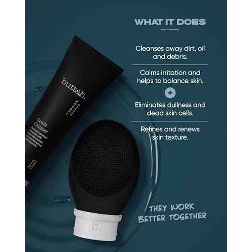 Buttah Skin by Dorion Cleanse + Vibe Brush Kit | Vibe Cleansing Face Brush | Buttah Facial Cleanser 3.4oz | 2-Speed Sonic Pulsating - Gentle Exfoliation - Water Resistant