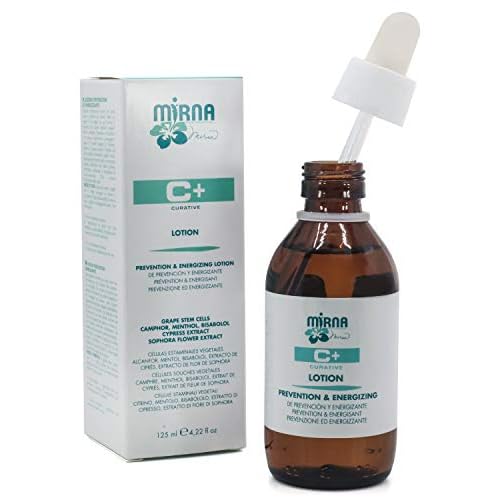 Mirna Professional Prevention & Energizing Anti Hairloss lotion For Weak Hair Infused with Menthol, Pantenol, Sophia Flower Extract, Grape stem cells |Sulphate, Paraben, SLS & Gluten Free 125ml/4.22oz
