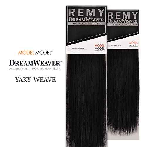 Human Hair Weave ModelModel Dream Weaver Yaky (10 Inch (Pack of 2), 1B)
