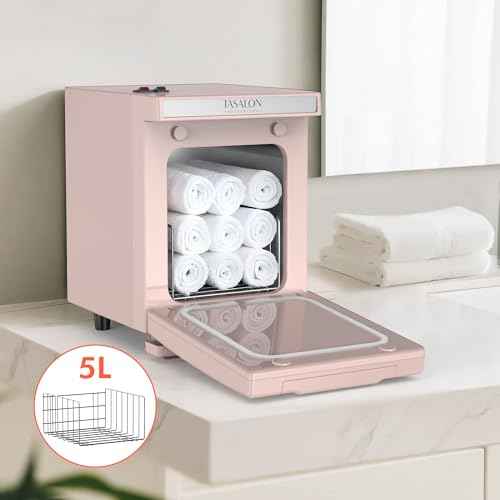 TASALON 5L Towel Warmer Hot Cabinet Box, Aluminum Inner Chamber, Removable Tray, Fast Heating for Beauty Spa Salon Massage - Pink