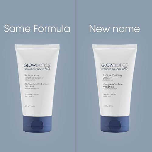 Glowbiotics Probiotic Clarifying Cleanser 5 oz ? Gentle Foaming Face Wash with 2% Salicylic Acid & Peptides | Probiotic BHA Cleanser for Oily & Acne-Prone Skin
