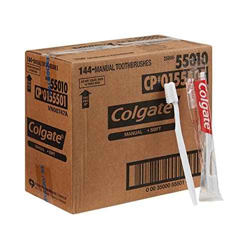 Colgate Soft Toothbrushes, Bulk Toothbrushes, Individually Wrapped Toothbrushes for Adults, Case of 144