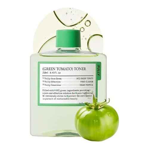 FULLY Green Tomato Toner, Pore Tightening with 95% Green Tomato Extract and VIT C, Skin Soothing and Hydrating, Fragrance Free, Vegan & Dermatologically Tested, 8.45 fl.oz
