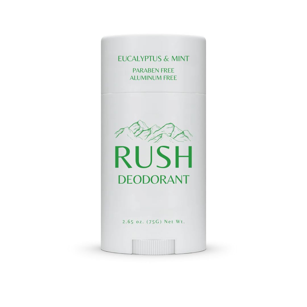 Rush Deodorant | Tiny & Full-Size Natural Deodorant for Men and Women | Paraben Free and Aluminum Free | Eucalyptus & Mint - Full-Size