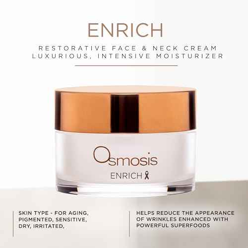 OSMOSIS ENRICH Smoothing Face & Neck Intensive Night Repair Cream Moisturizer with Chirata and Fruit Oils, 1 Oz