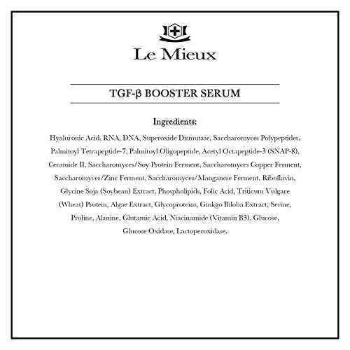 Le Mieux TGF-B Booster - Anti Aging Triple Growth Factor Facial Serum with Hyaluronic Acid & Peptides, Hydrating Face Serum with No Parabens (1 oz / 30 ml)