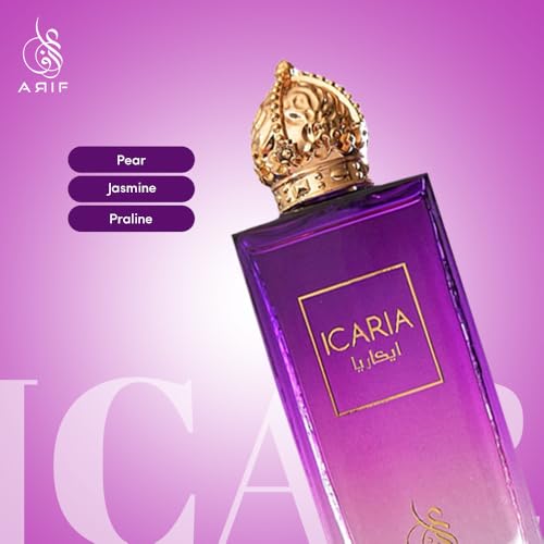 ARIF Icaria Perfumes ? Fruity Floral Eau de Parfum for Women ? Long-Lasting, Fresh Pear, Iris, Jasmine, Orange Blossom & Patchouli ? Elegant & Luxurious Perfume ? 3.4 oz