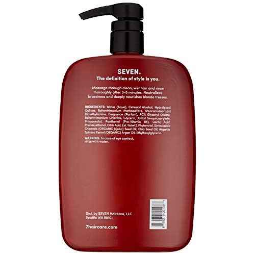 SEVEN Hair Care Rinzu Helio Violet Conditioner for Women & Men with Aragan Oil, Purple Conditioner for Blonde Hair & Brassiness, Sulfate + Paraben Free, Cruelty Free, Made in USA