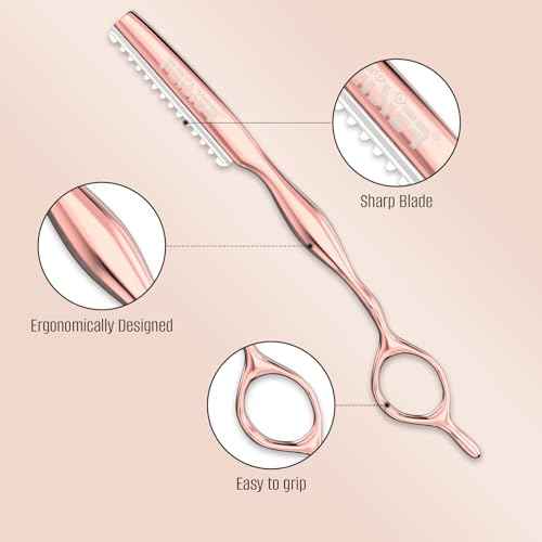 Hair Razors for Cutting Hair, Professional Hair Styling Texturizing Razor, Stainless Steel Hair Thinning Razor Kit with 10 Replacement Blades, Premium Hair Cutting Tool for Salon and Home