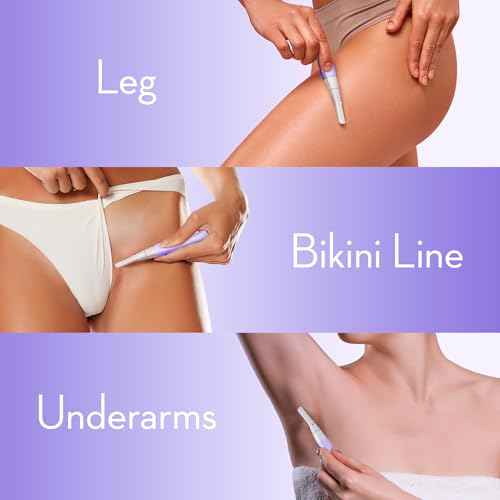 Facial Hair Removal for Women, Painless Eyebrow Trimmer with Pivoting Head, Electric Battery Operated Body Hair Remover with 2 Replaceable Blade for Face Neck Chin Bikini, Purple