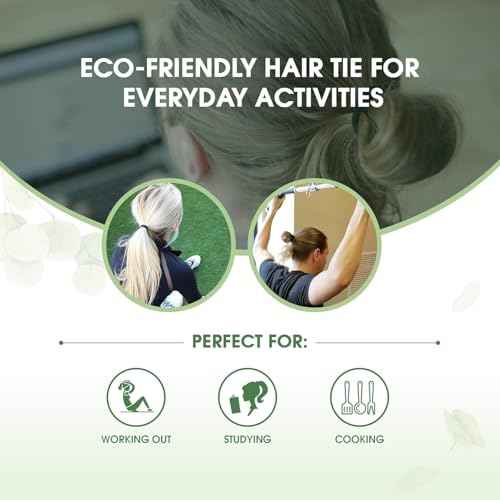 BIODEGRADABLE Elastic Hair Ties for Women & Men - Organic No Crease Brown Hair Tie Ponytail Holders and Hairties for Buns - Plastic Free Hairbands for Women and Mens Hair - 5mm (27 count)
