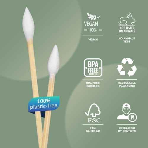 Gun Cleaning Swabs, Double-Ended 6'' Pointed Tip, Biodegradable Bamboo Cotton Buds 500 Count
