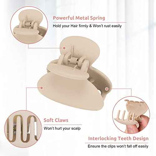 12 Pack Small Hair Claw Clips for Women Thin Fine Short Hair, 1.5 Inch Lolalet Cute Medium Size Jaw Clips Acrylic No Slip Hair Clamps Mini Banana Clips for Girls Kids -Style C