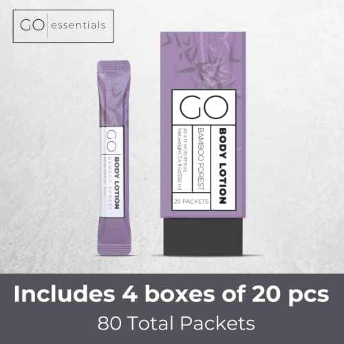 Go Essentials Travel Lotion Packets ? Single Use Body and Hand Lotion for Hydrated Skin and Travel Size Toiletries - Bulk Travel Size Lotion Packets.