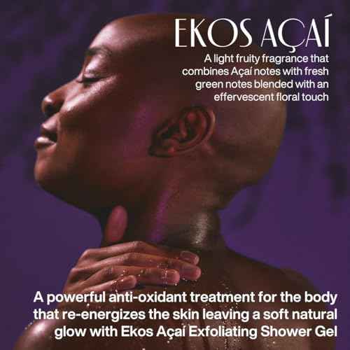 natura - Ekos A?a? Revitalizing Exfoliating Shower Gel - Natural Exfoliants - Removes Impurities - Body Wash - Vegan Skin Care - Brazilian Beauty Secrets - Self Care & Body Care - 6.2 fl oz (185ml)