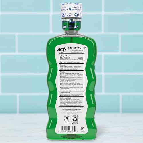 ACT Anticavity Fluoride Mouthwash with Zero Alcohol, Prevents Cavities, Freshens Breath & Strengthens Teeth, Mint Flavor, 18 fl. oz., 2 pk