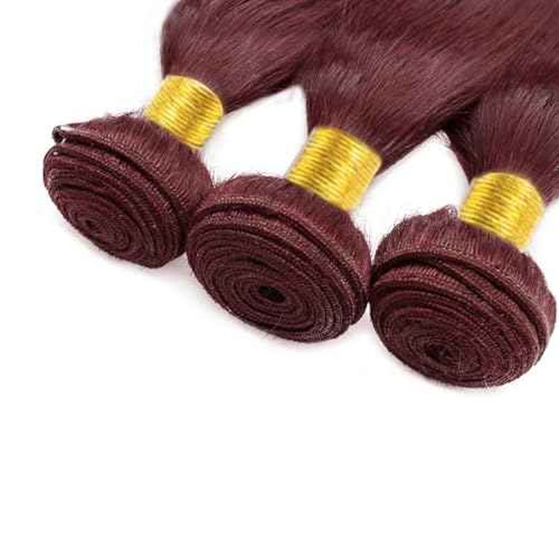 #99J Bundles Human Hair Straight Bundles 22 Inch Burgundy Straight Bundle Unprocessed Brazilian Virgin Weave Hair 1 Bundle 50 Gram Per Bundle