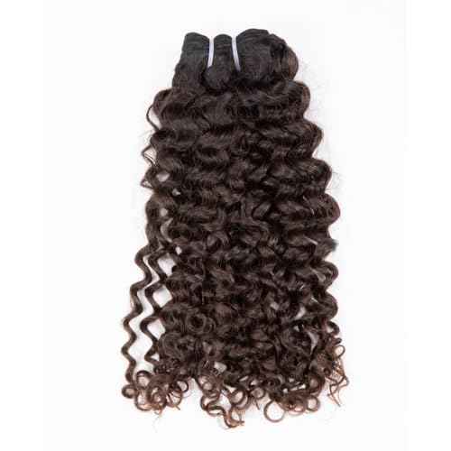 Clytie Raw One Donor Natural Brown Curly Bundle Human Hair, 5 Years Lasting Tight Curly Bundle Human Hair Dark Brown Real Unprocessed Virgin Human Hair Deep Curly Weave Sew in 1 Single 16 Inches