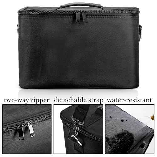 Goaste 12 Inch Barber Hairdresser Bag, Large Capacity Barber Carrying Bag, Canvas Barber Travel Case with Adjustable Dividers, Hairstylist Cutting Tool Organizer for Clippers Brushes Blow Dryer