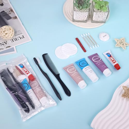 Toiletries Kits Bulk Disposable Travel Supplies, Personal Hygiene Care Essentials Men Women Trial Size Toiletry Sets Amenities for Hotel/Camping/ Charity/Homeless/Shelter/Relief 7 in 1 (20 Pack)