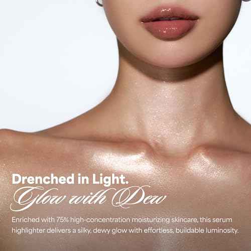ENTROPY MAKEUP Glow Serum Body Highlighter, 75% Water-Rich Serum with Skincare Ingrediants, Buildable Radiance, Silky Lightweight for Face & Body, Crystal Pink Luminizer, Sugar Lit