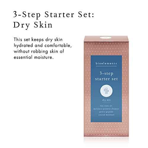 Bioelements 3-Step Starter Set: Dry Skin - Includes Moisture Positive Cleanser, Power Peptide Toner & Crucial Moisture Moisturizer