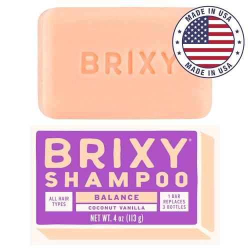 BRIXY Balance Shampoo Bar For Oily Hair | Algae Oil, Castor Oil, & Provitamin B5 | Ceramide & Niacinamide Support The Moisture Barrier | pH Balanced, Color Safe, Vegan, Made In USA