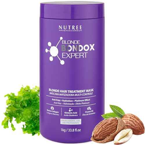 BLONDE BONDOX HAIR TREATMENT 33.8 oz Purple Hair Mask for Blondes | Almond Oil Hair Repair Moisturizer Thermal Mask | Results for up to 1-3 months | Formaldehyde-Free & Cruelty-Free