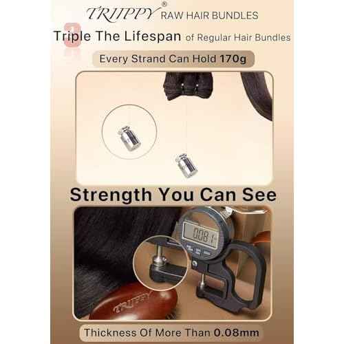 TRIIPPY Straight Bundles Human Hair,100% Raw Cambodian Hair Sew In Weave Single Bundle,Triple The Lifespan Over Regular Virgin Hair Bundle,No.1 Raw Hair Brand On Amazon(18 Inch,Natural Color)