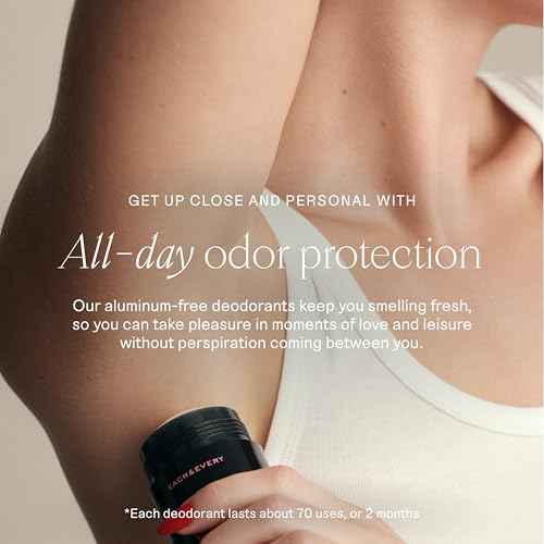 Each & Every Aluminum Free Deodorant for Women & Men, Raspberry & Mandarin - All Natural Deodorant for Sensitive Skin, EWG Verified - Clean, Baking Soda-Free, Plant-Based Fragrance - 2.5oz, 2 Pack