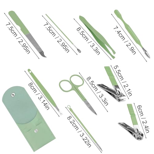 Manicure Set Bulk, Nail Clippers Kit Stainless Steel Fingernail Clippers Set, Sturdy Nail Tip Cutter Trimmers Professional Grooming Toenail Clippers Personal Pedicure Kits Gift (20 Pack 9 in 1)