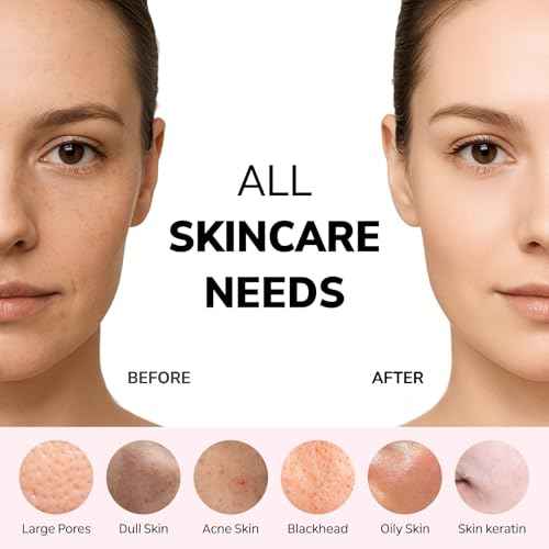 Wave Facial Sonic Cleanser, 500 Cavitation Micro Vibrations, Waterproof Level IPX8, 3 Modes, Replacable Head, C-type Charge, Deep Cleanse, Removes Blackhead & Exfoliation, Korean Skincare (Pink)