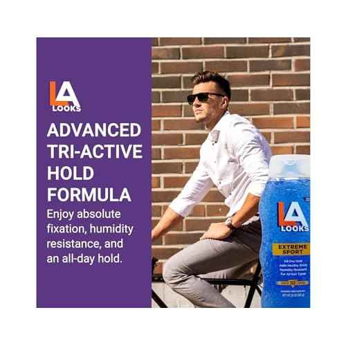 LA Looks Extreme Sport Hair Gel, All-Day Hold, Humidity Resistant, Alcohol Free, Hold Level 10, 20 oz (Pack of 3)