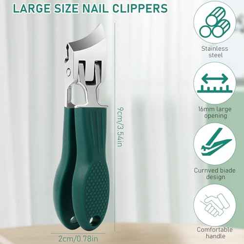 Eagle Beak Beveled Nail Clippers,Wide Jaw Opening Anti-Splash Slanted Nail Clipper,Long Handle Wide Jaw Opening Anti-Splash Slanted Nail Clipper,Edge Nail Clippers 3-Piece Set for Women and Men