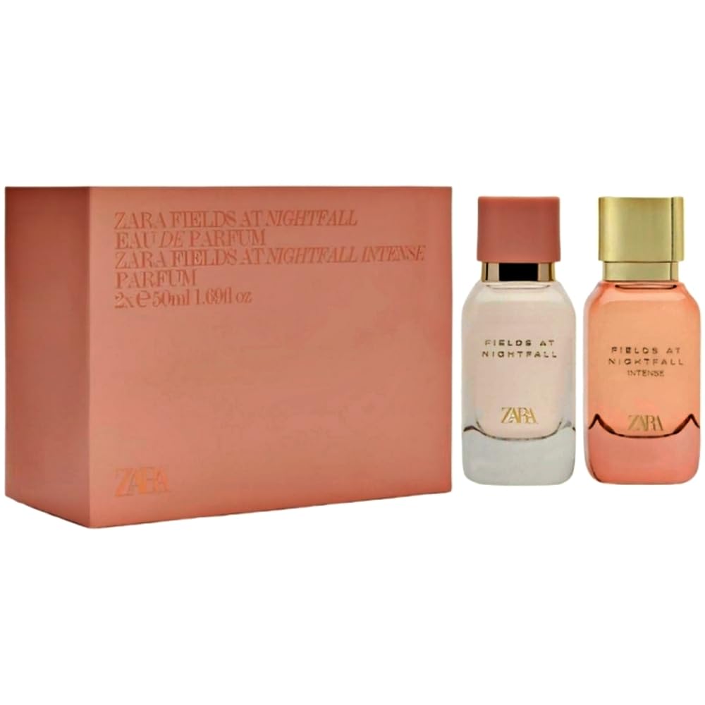 Zara Fields At Nightfall Limited Edition Perfume Set - Warm Floral Woody Eau de Parfum | 2x50ml (1.7 fl. oz.)
