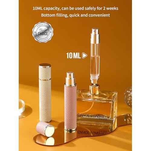 10ML Genuine Leather Atomizer Sprayer for Perfume - Portable Mini Cologne Sprayer for Woman Man - Perfume Travel Refillable Bottle,Travel Essential Fragrance Spray Bottle (Black)