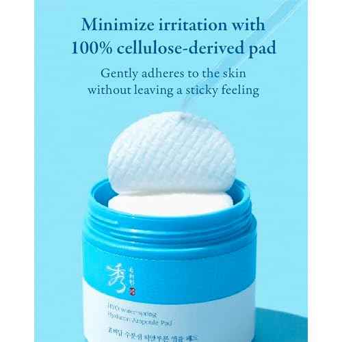 Sooryehan Hyobidam Water-Spring Hyaluronic Acid Pad (10.82fl oz, Pack of 2) - Gentle Daily Facial Toner Cotton Rounds for Soothing, Moisturizing, Exfoliating. Ginseng, Green Tea.