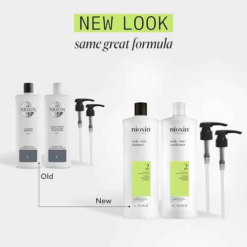 Nioxin Shampoo & Conditioner Liter Duo Sets | Prepacks with Pumps Included | Systems 1-4 | For Natural, Colored, & Damaged Hair with Light to Progressed Thinning | Strengthen & Boost Hair Density