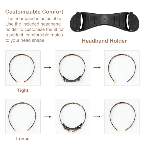 2 Pack Headbands Designed for Eyewear,Flex No Pressure,Non Slip Fashion Thin Hairbands for Womens Sisters Girls Gifts-White,Powder Blue