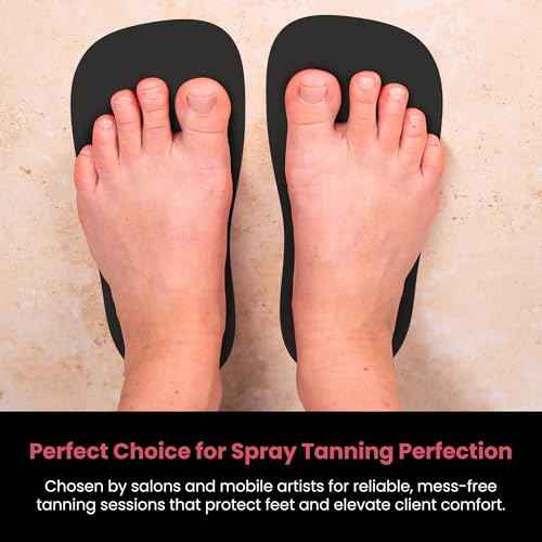 CHNELSS 60Pairs Professional Spray Tan Feet Pads - Disposable Foam Feet Protectors for Tanning Salon Hygienic & Comfortable Feet for Spray Tanning - Spray Tan Foot Covers for Tanning Tent(Black)
