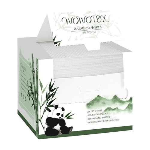 Bamboo Viscose Disposable Face Towel Biodegradable Large Dry Face Wipes 120 Count Extra Thick Soft Clean Facial Towels for Sensitive Skin, Makeup Removing, Facial Cleansing