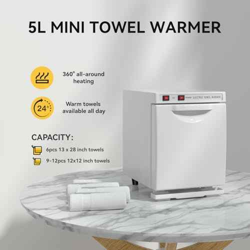 Hot Towel Warmer for Spa, 5L Thermostatic Towel Heater, 2-in-1 Professional Mini Towel Warmer, Beauty Salon and Spa Towel Warmers for Facial.(5L-White)