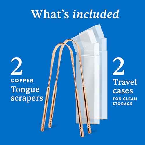 Mouthology Copper Tongue Scraper for Adults (2 Pack), Reduce Bad Breath, Metal Tongue Scraper, Tongue Cleaner, Tongue Scraper, Tongue Scrubber, Tongue Cleaner for Adults, Tongue Scraper Reusable