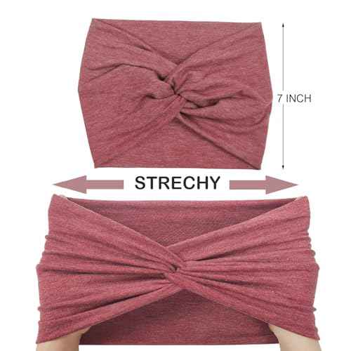 Wide Headbands For Women Extra Large Headband Twisted Knot Head Bands For Women's Hair Band Turban Accessories 6 Pack
